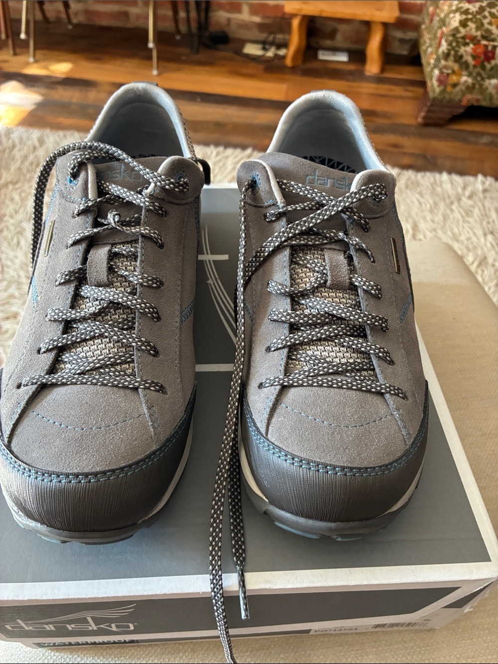 Dansko Women’s Gray Paisley Suede Sneakers/Hikers